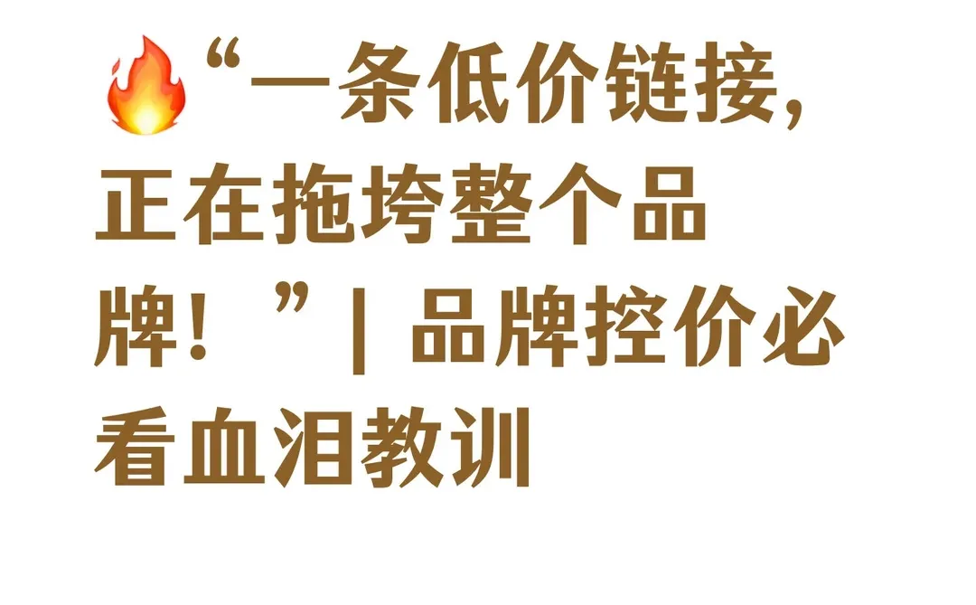 ?“一条低价链接，正在拖垮整个品牌！”