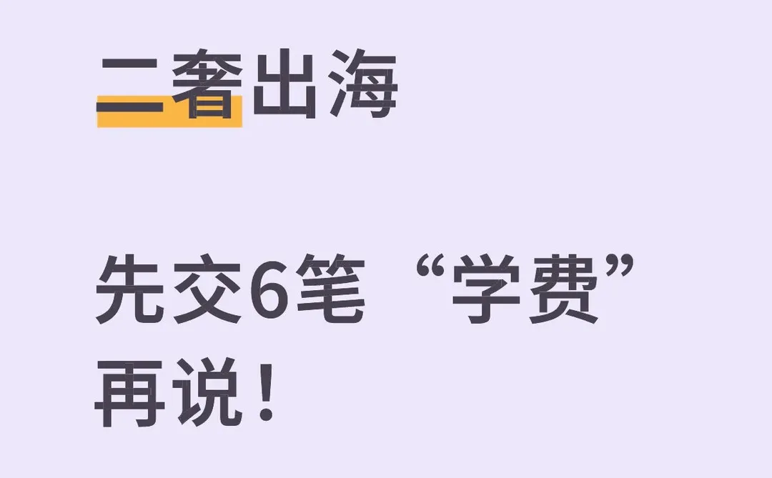 二奢出海?先交6笔“学费”再说!