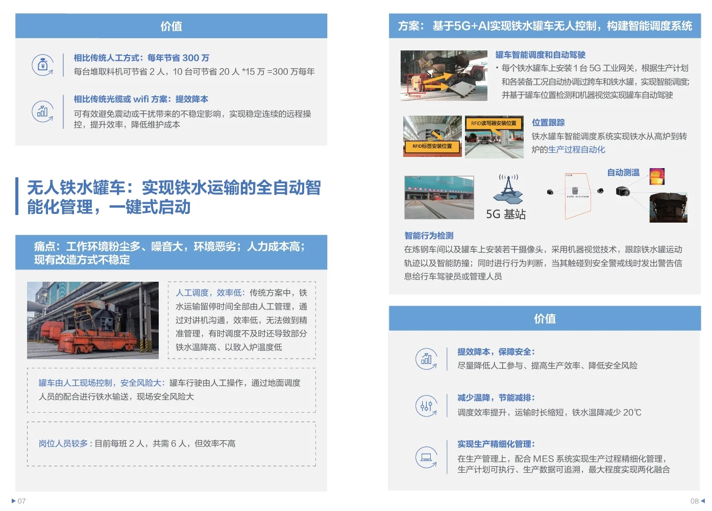10页PDF|HUAWEI智慧钢铁5G应用场景案例