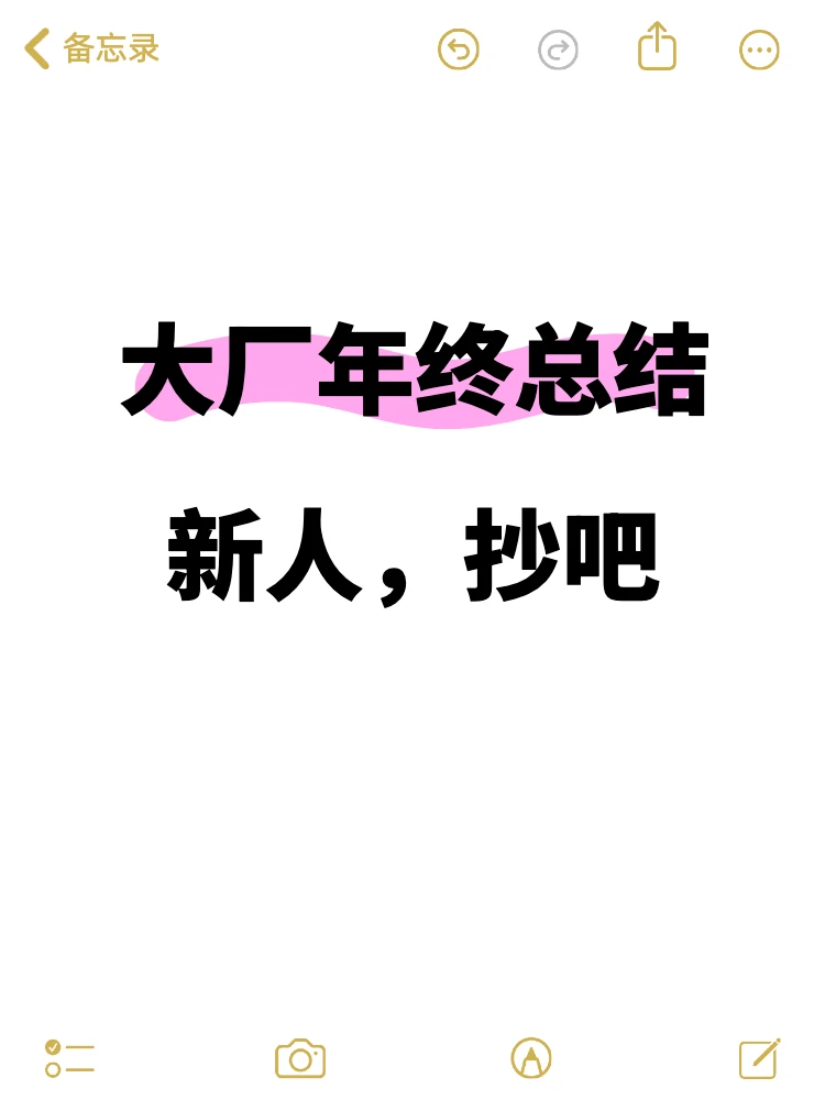 大厂年终总结，新人来看