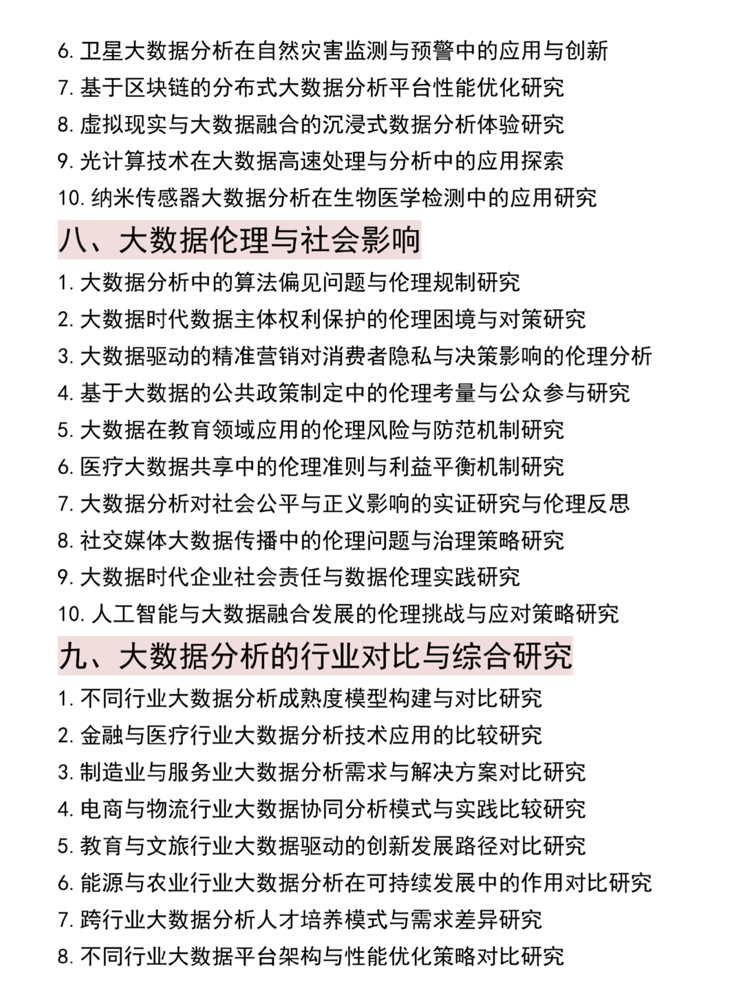 导师推荐的大数据分析方向论文选题?