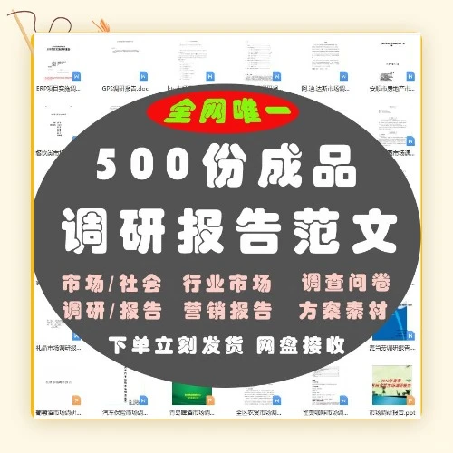 行业市场调研报告模板营销调查问卷范文