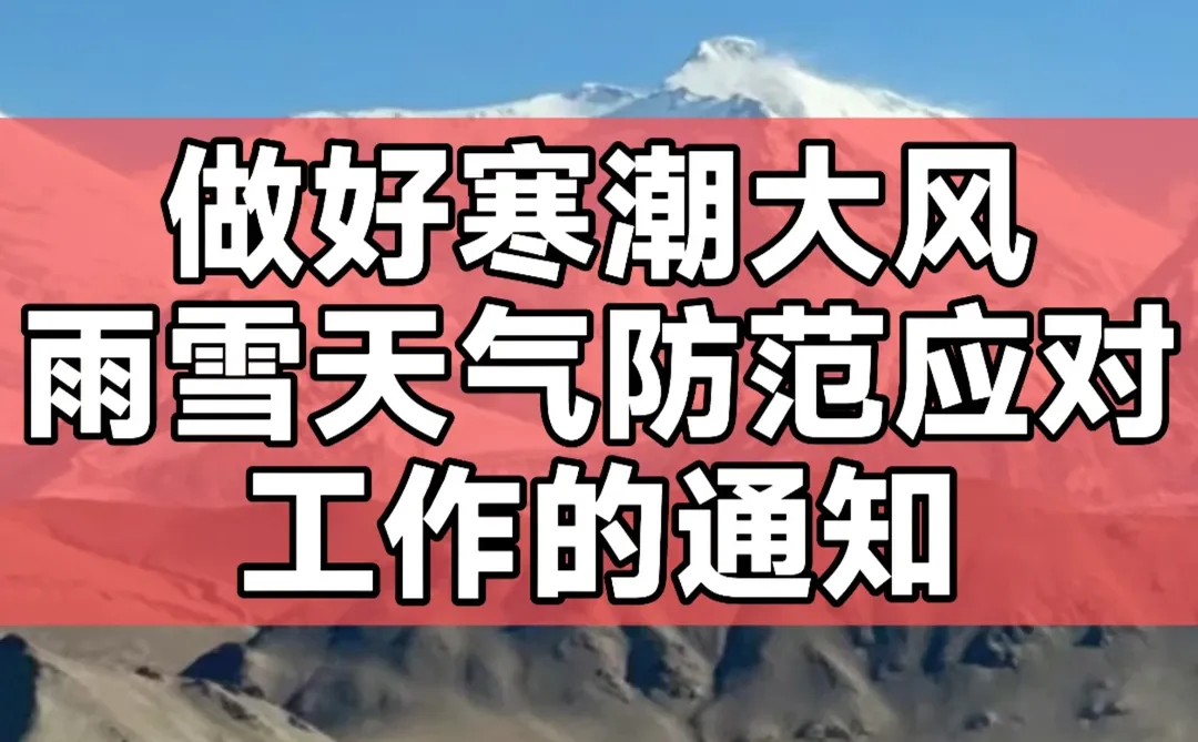 做好寒潮大风雨雪天气防范应对工作的通知