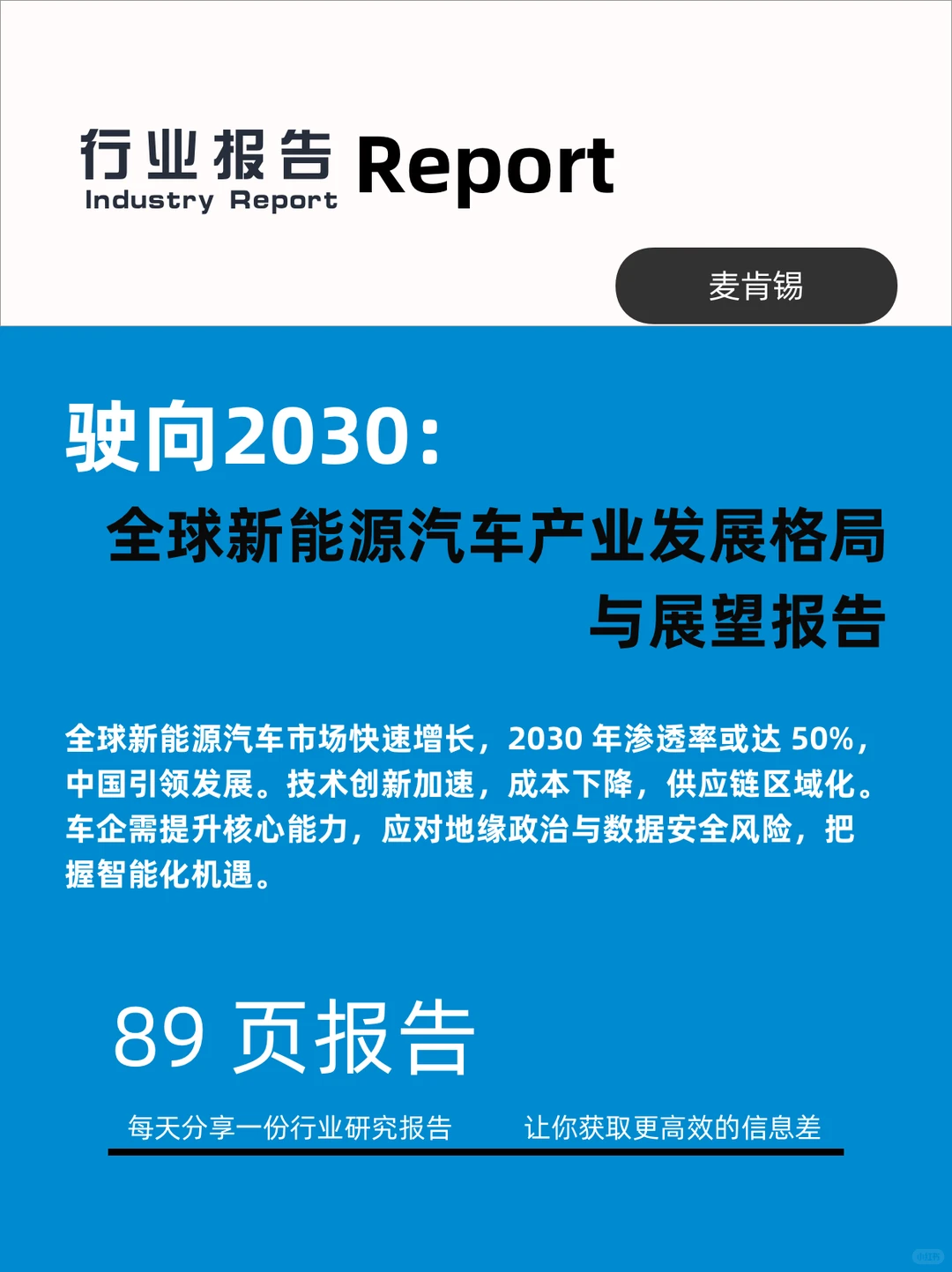 驶向2030:全球新能源汽车发展格局展望报告