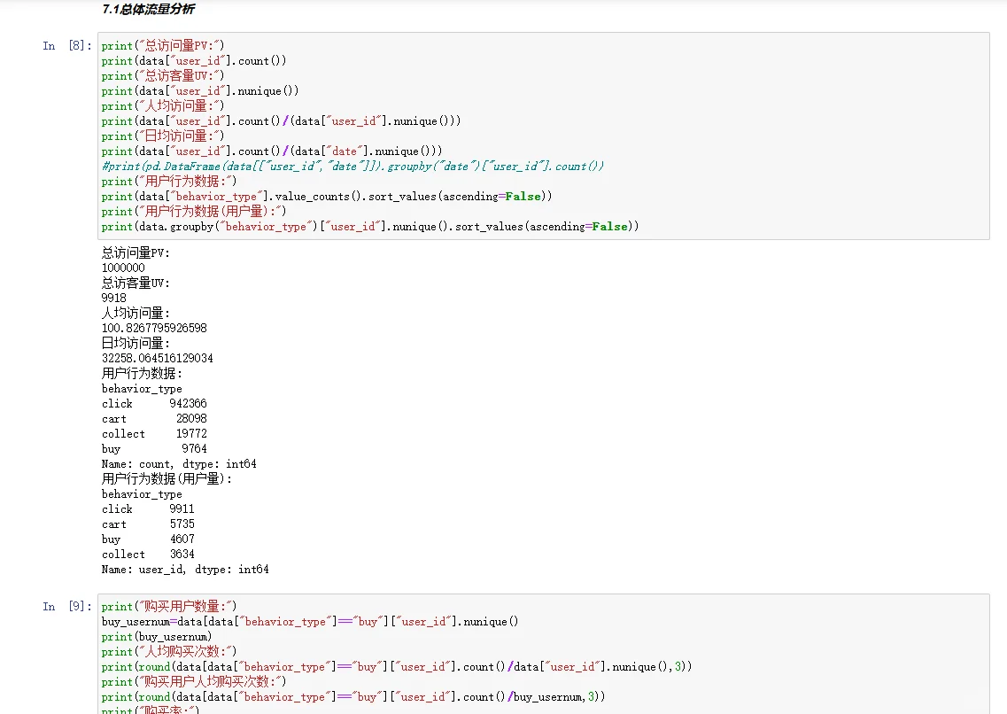 数据分析——淘宝用户行为分析