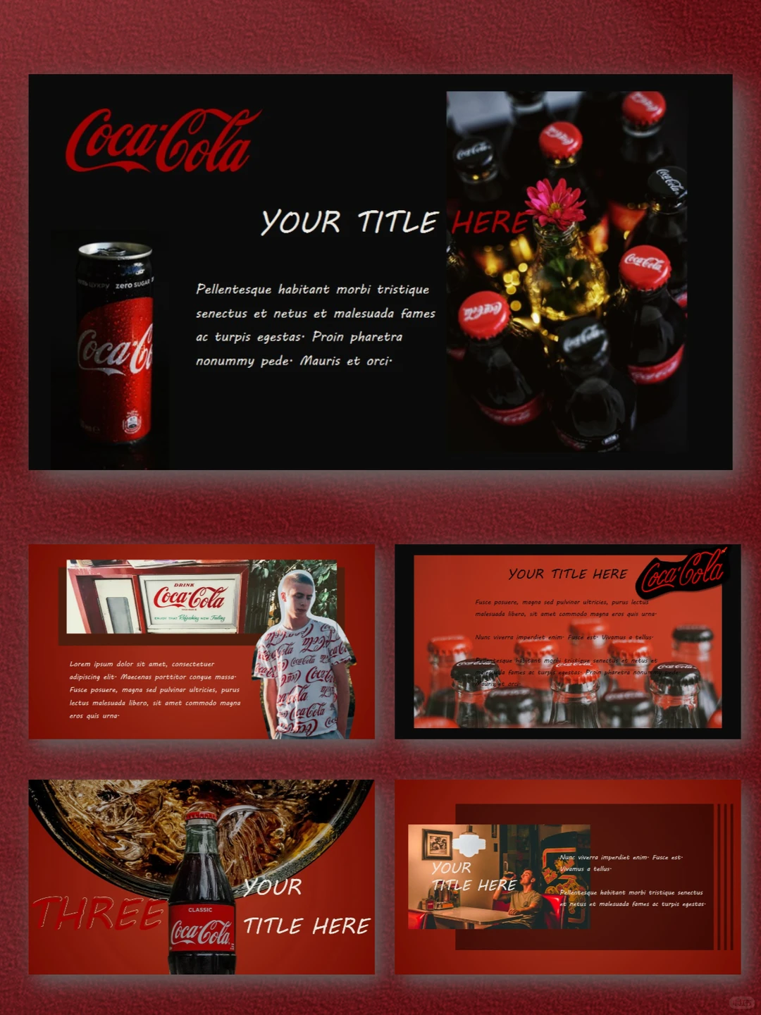 可口可乐品牌营销策划PPT模板|美式复古红