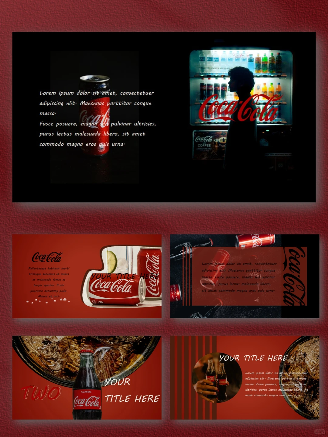可口可乐品牌营销策划PPT模板|美式复古红