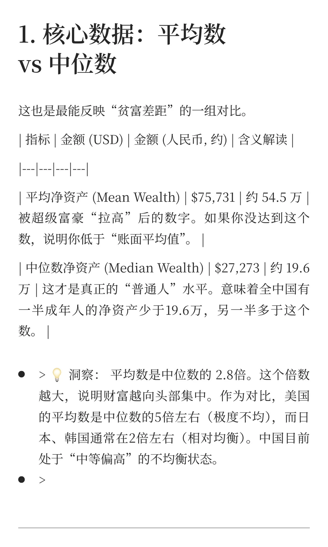 中国每个层次人均净资产是多少