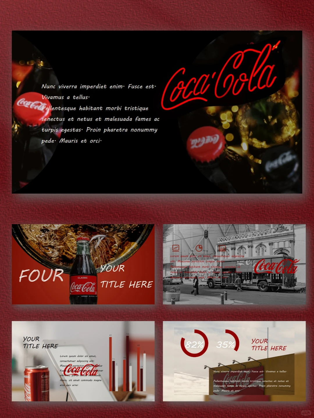 可口可乐品牌营销策划PPT模板|美式复古红