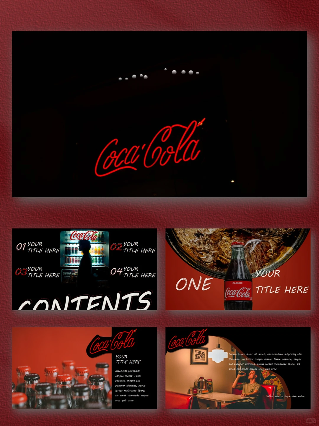 可口可乐品牌营销策划PPT模板|美式复古红