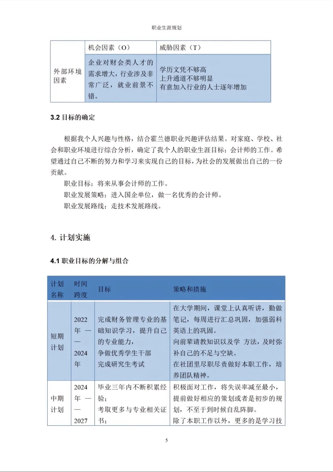 大学生职业生涯规划大赛【成长赛道】
