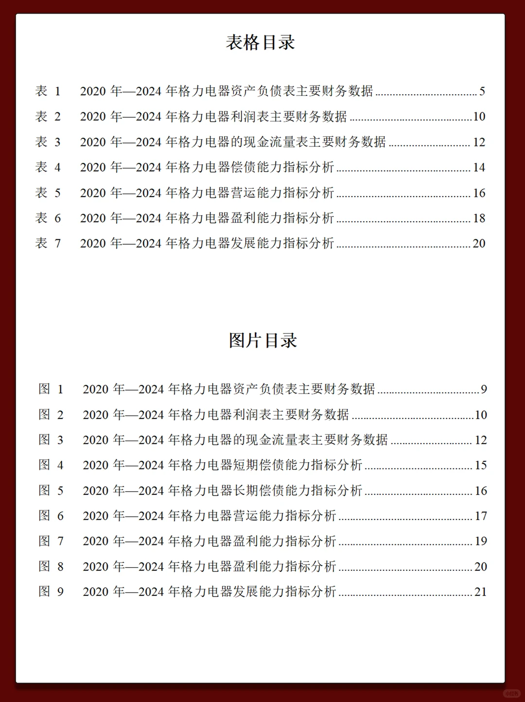 格力电器近几年财务报表数据分析报告