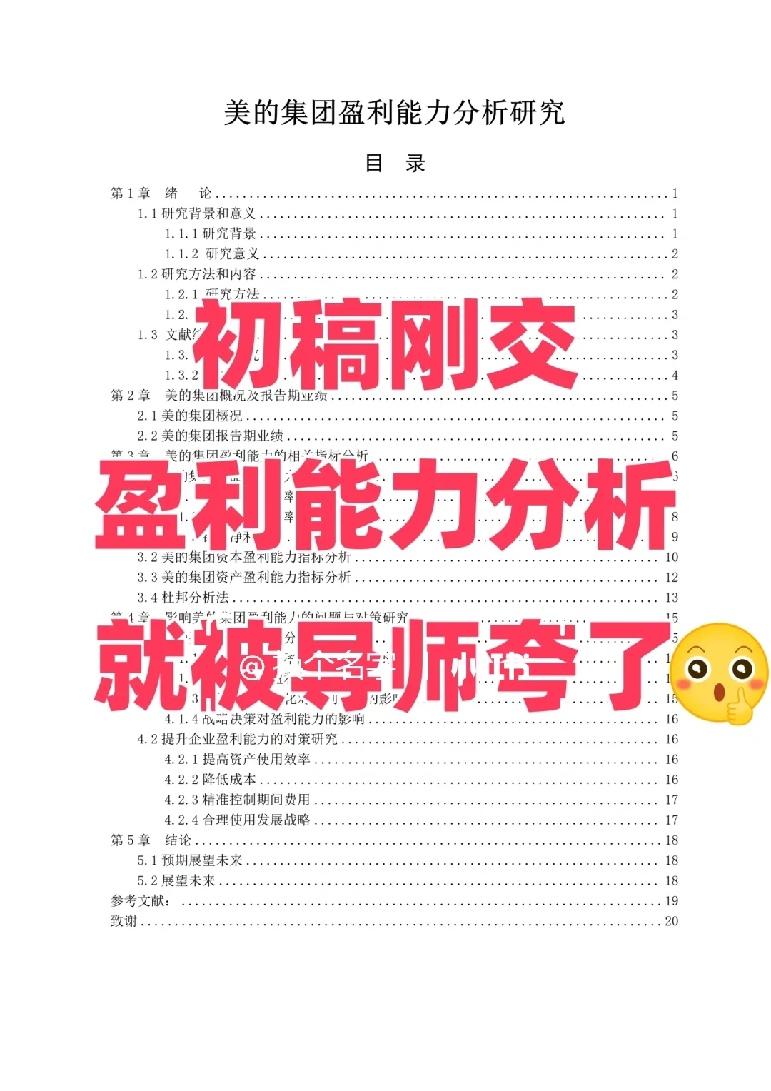 盈利能力分析刚交,就被导师夸了哈哈?