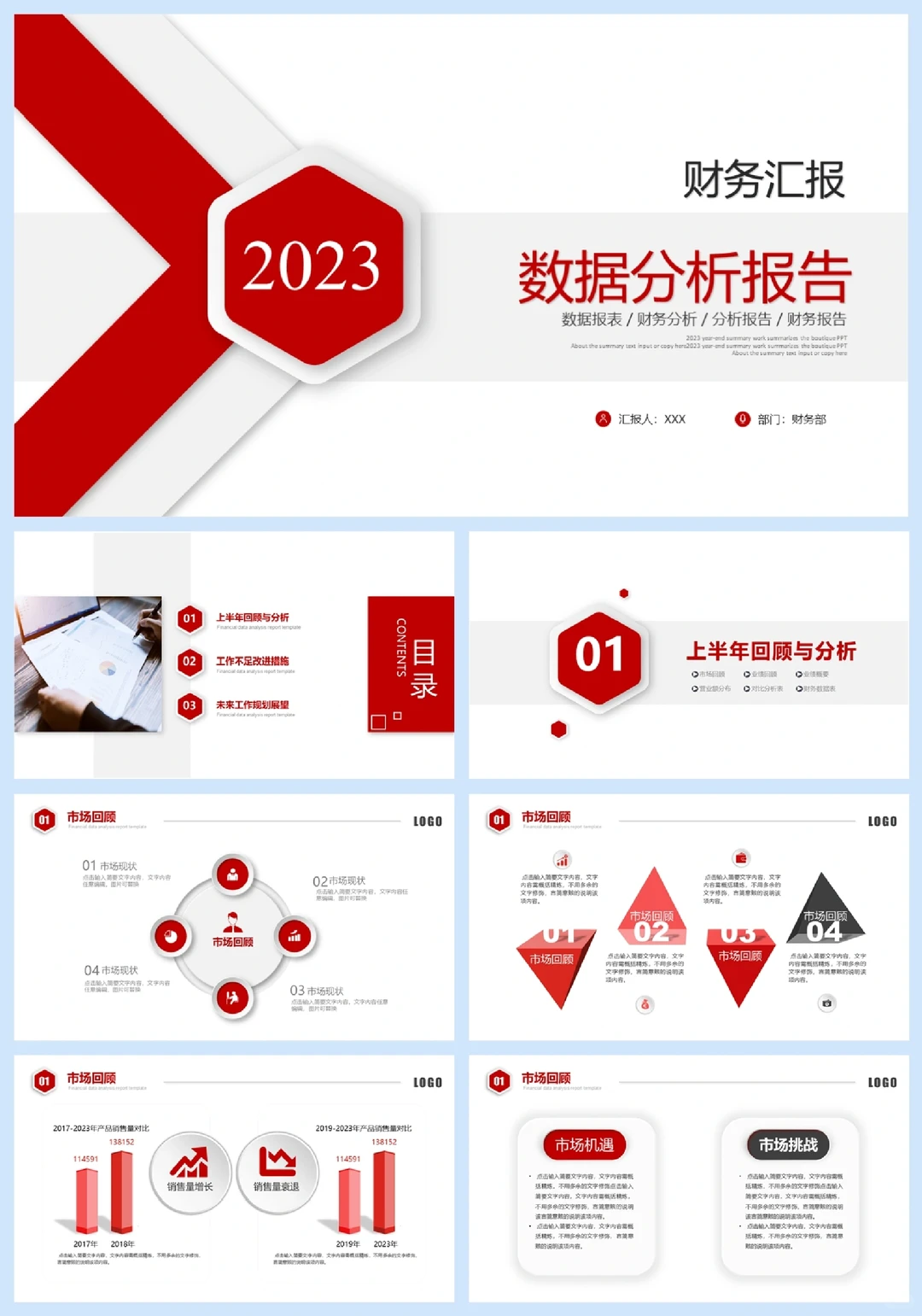 财务上半年数据分析报告PPT模板