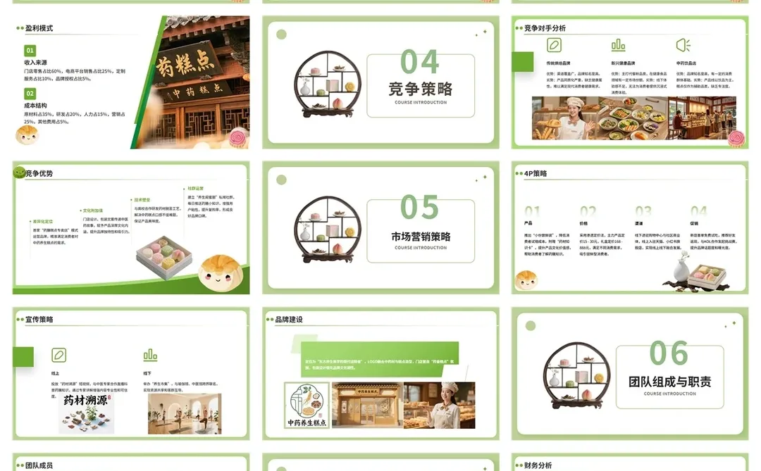 养生糕点店创新创业计划书ppt和word