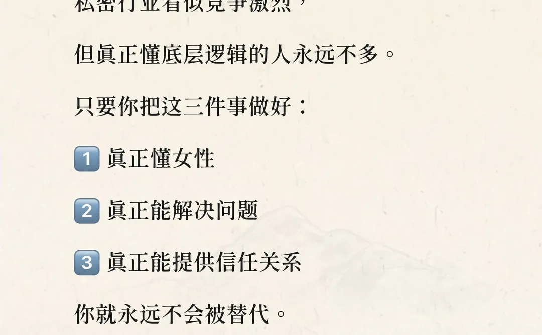 私密行业的底层逻辑,99%的人都没看懂