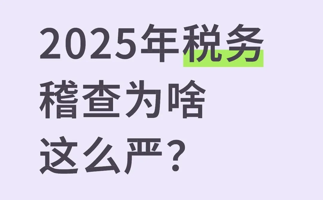 2025年税务稽查为啥这么严?