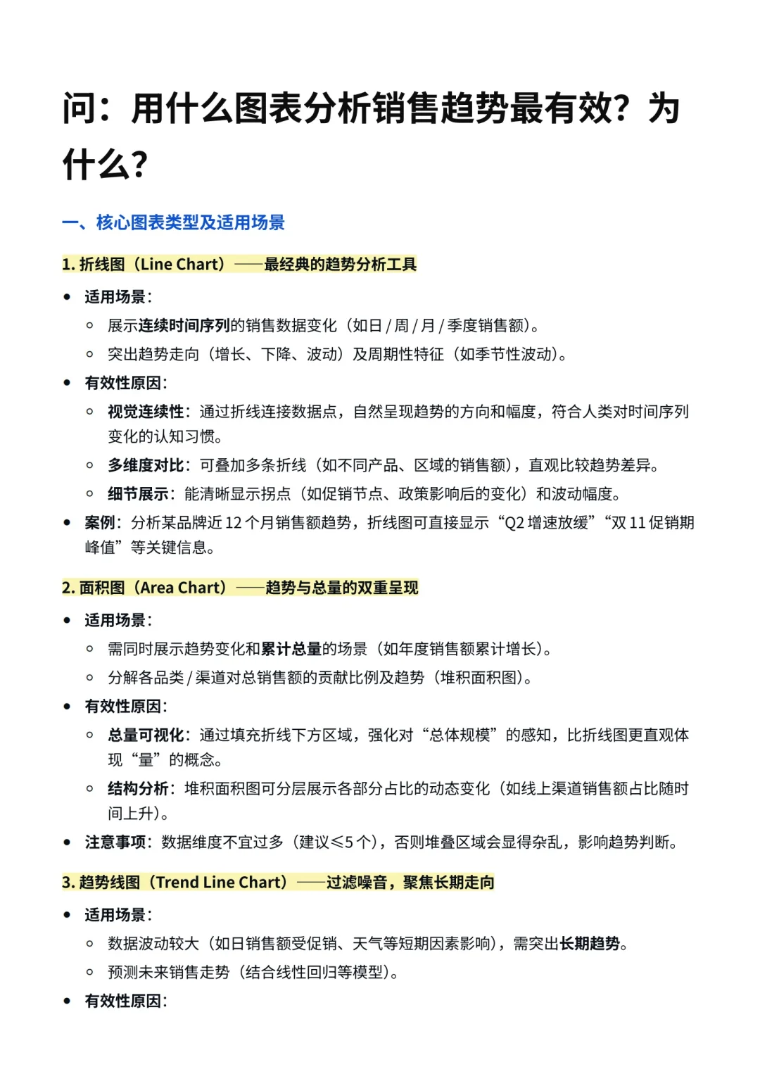 商分数分|用什么图表分析销售趋势最有效?