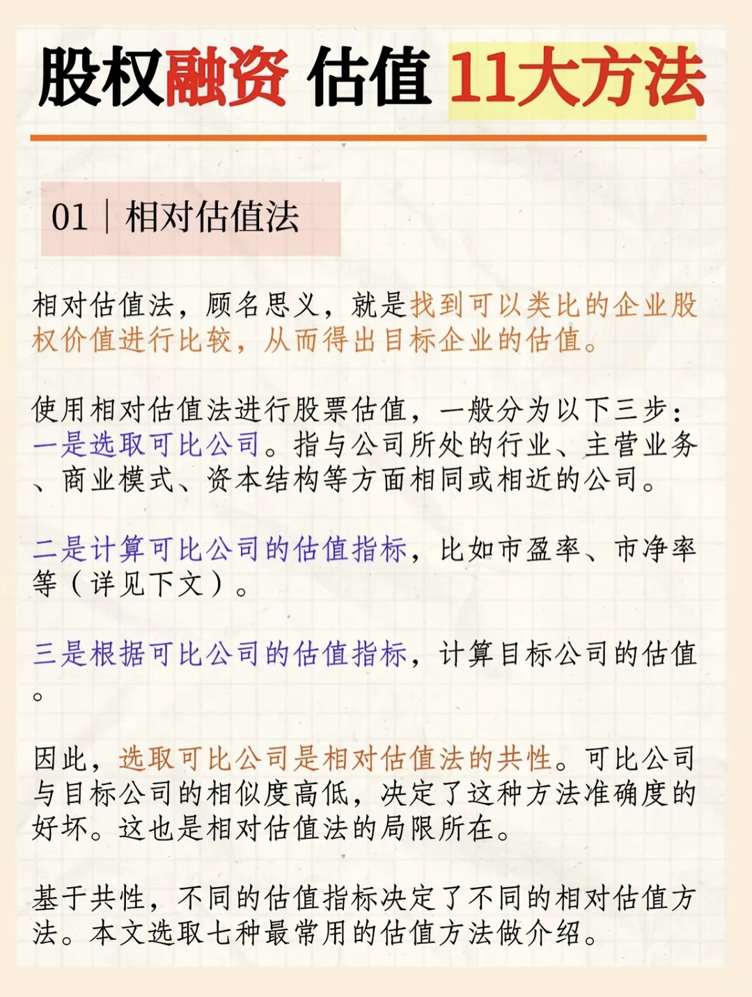 强推‼️企业融资：估值的11种方法
