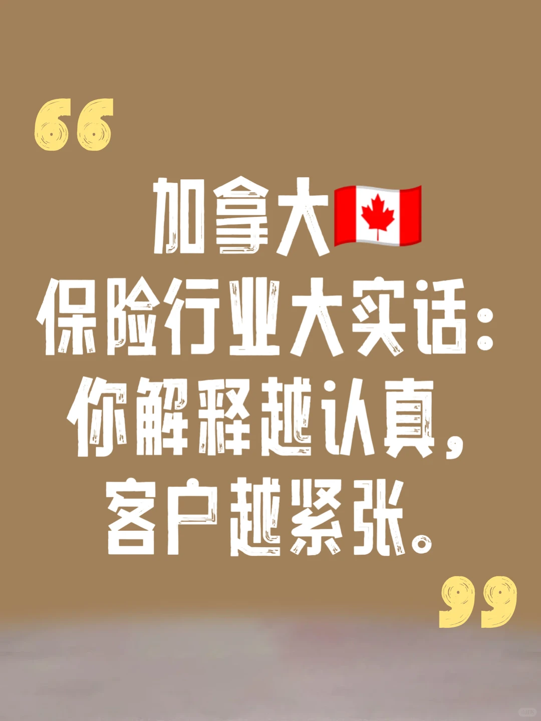 ??加拿大保险行业大实话!你认真就输了
