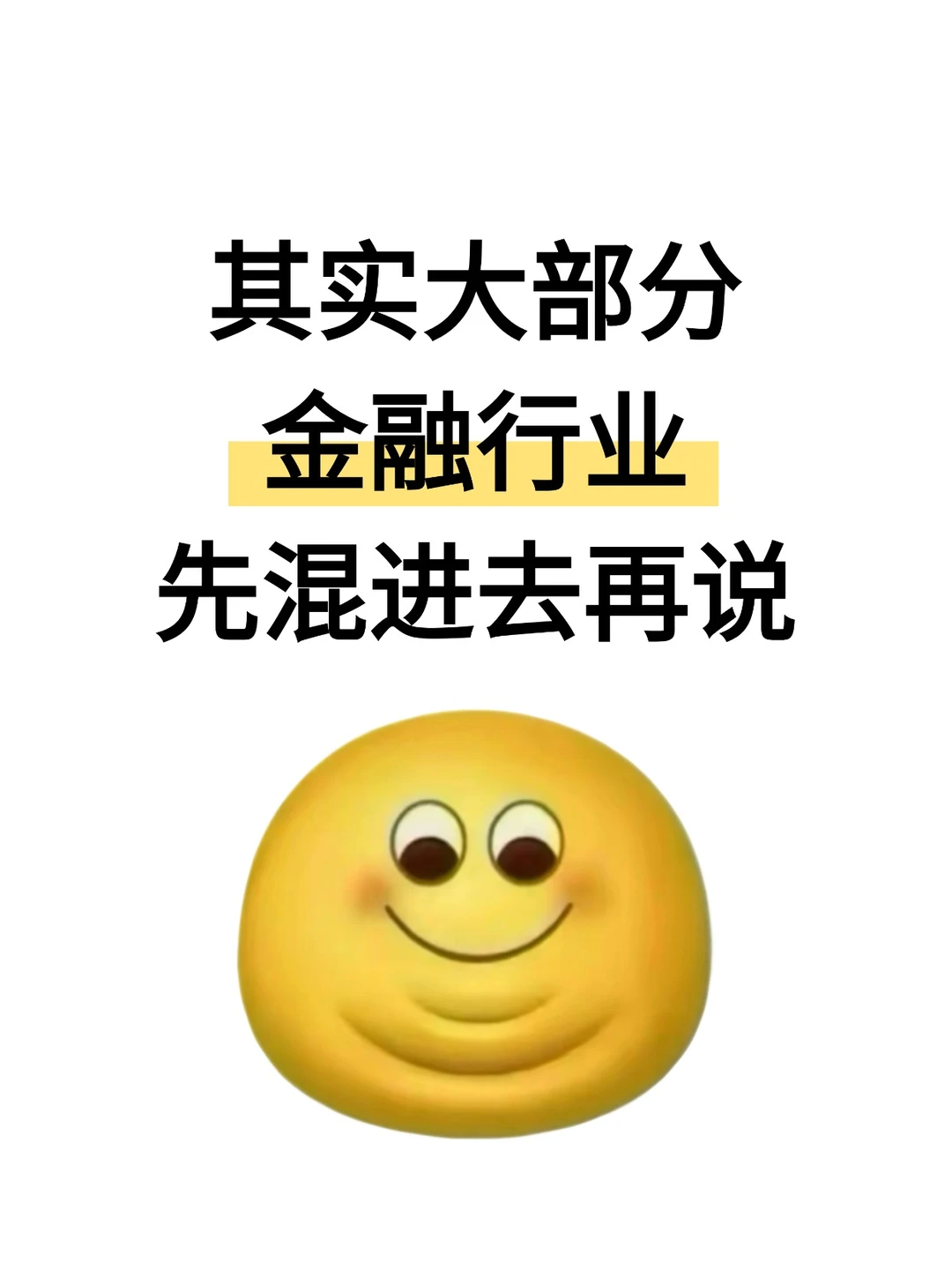 其实大部分金融行业都是先混进去再说