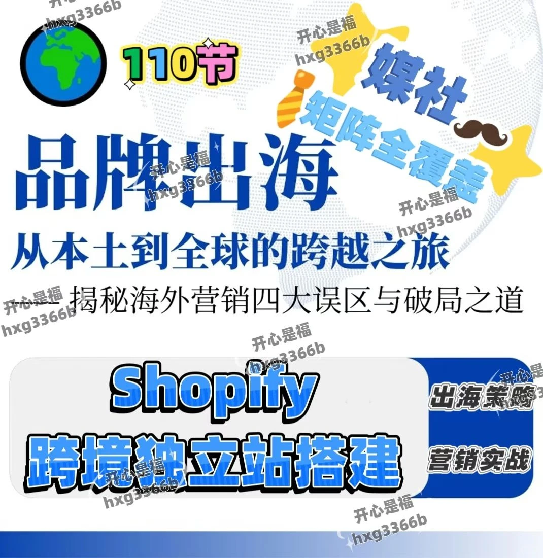 外贸跨境电商DTC出海-独立站Shopify搭建