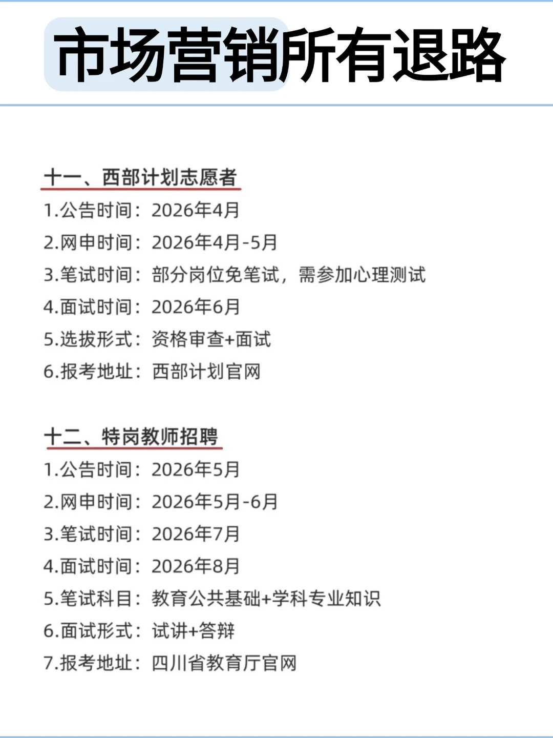 属于市场营销专业所有退路!