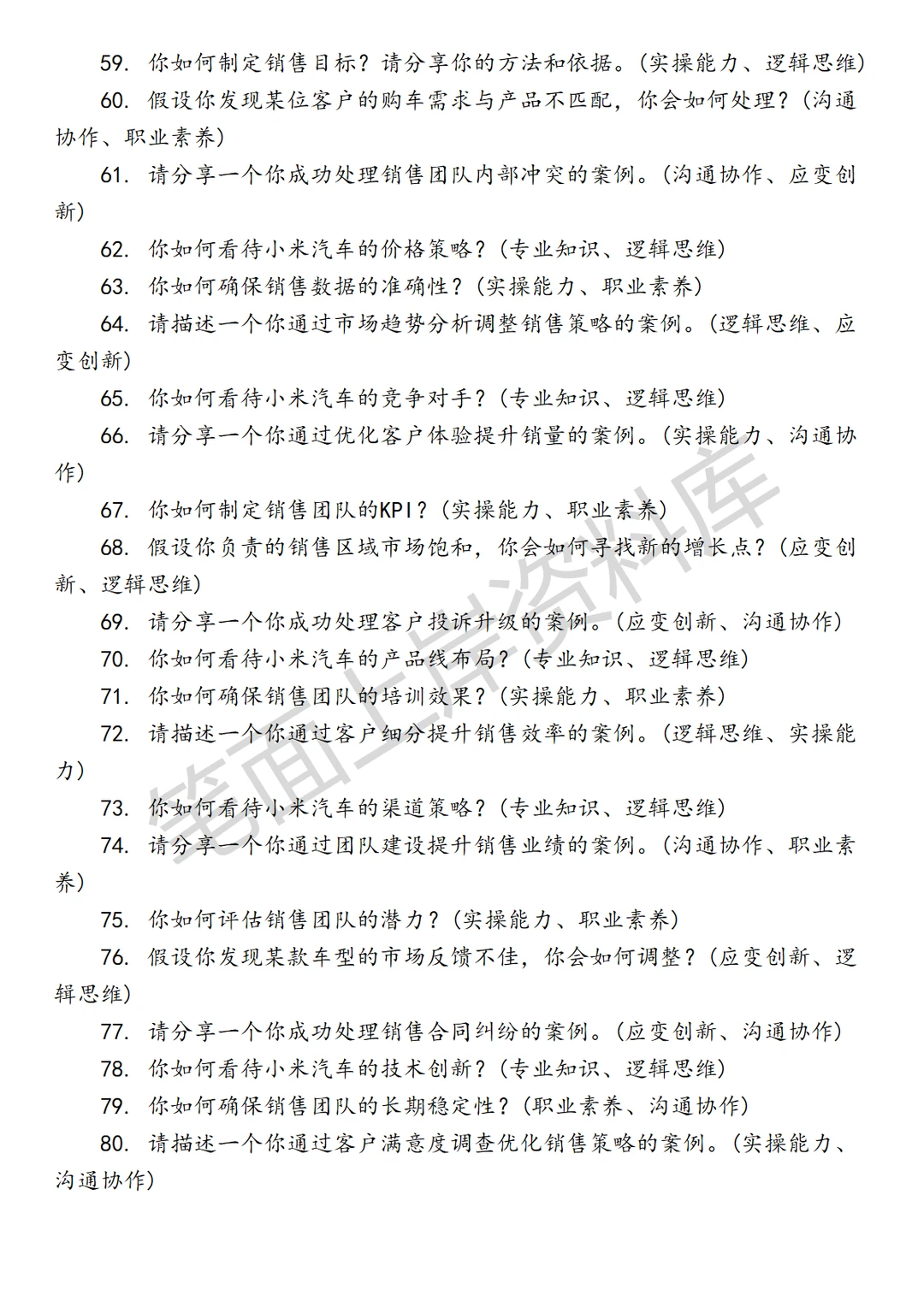 汽车小米汽车销售主管