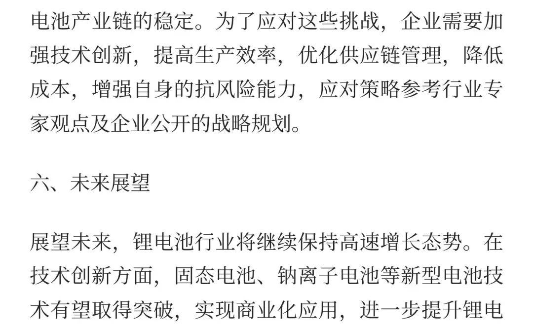 锂电池发展前景