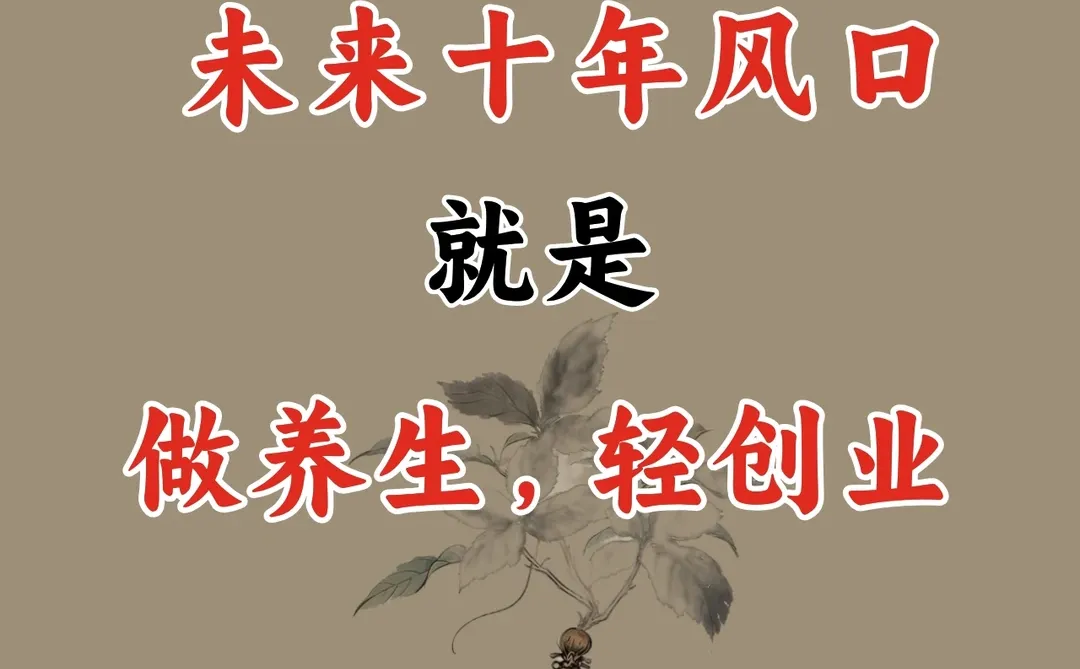 未来十年风口,大健康轻创业值得关注‼️