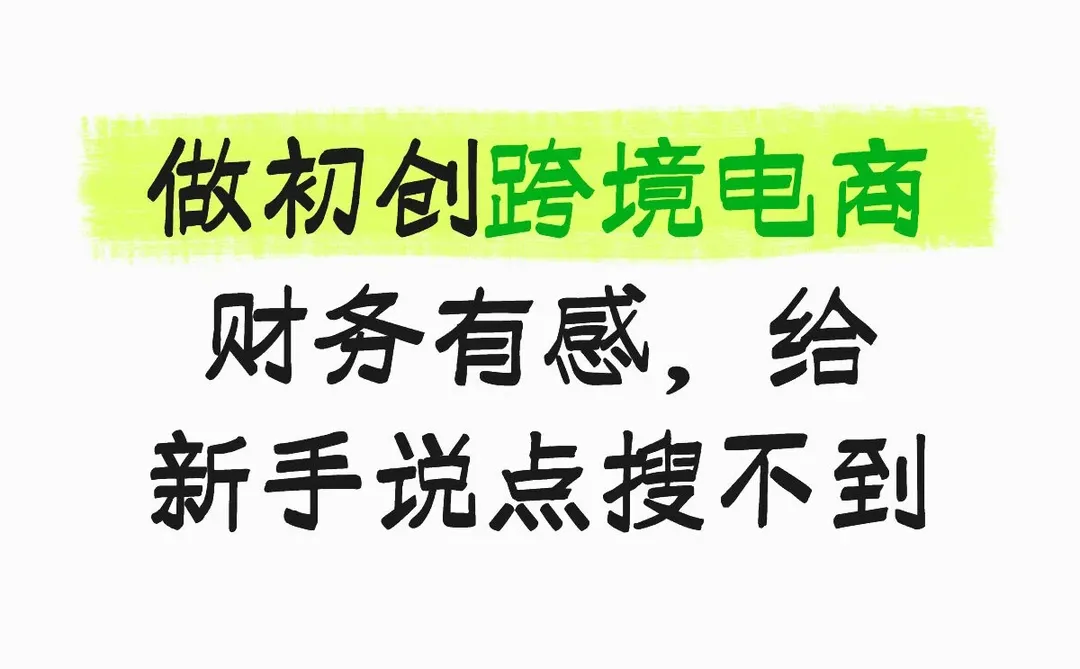 做初创跨境电商财务有感,给新手说点搜不到