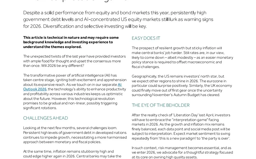 巴克莱Barclays|2026年投资展望