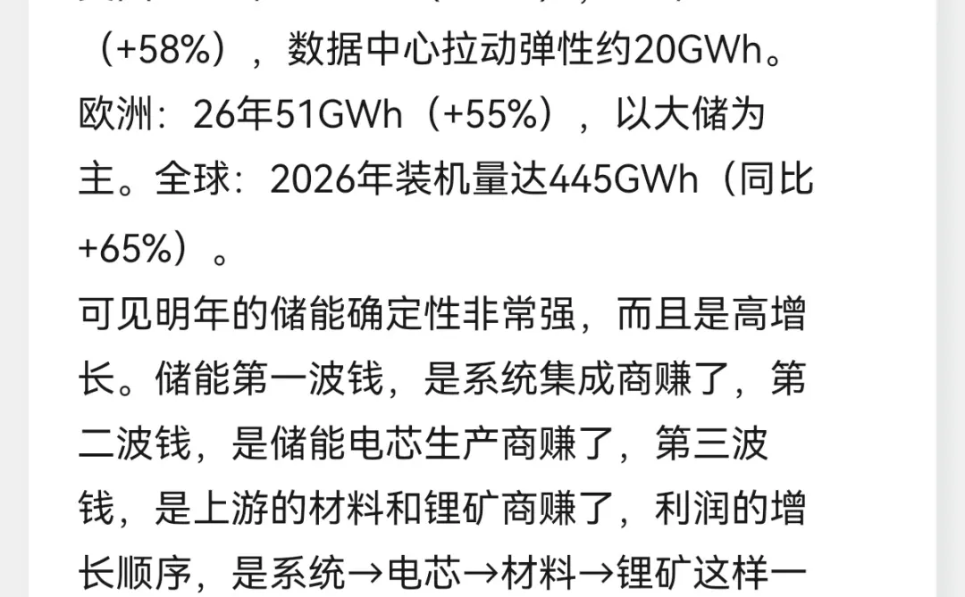 26年储能需求预测