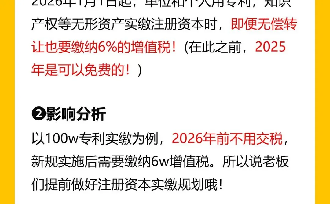 2026年知识产权实缴要多花这么多钱❗️