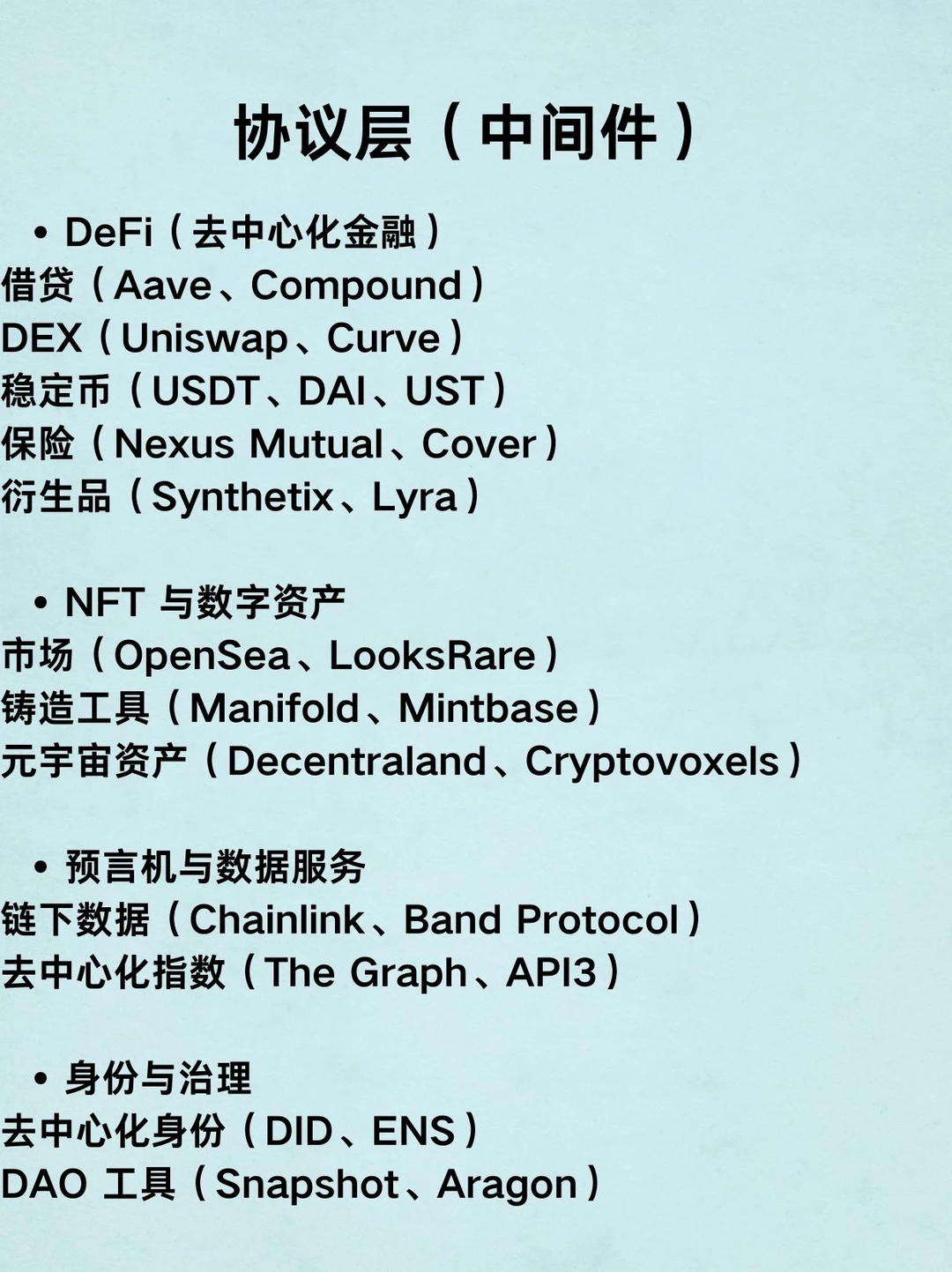 web3加密行业细分赛道汇总