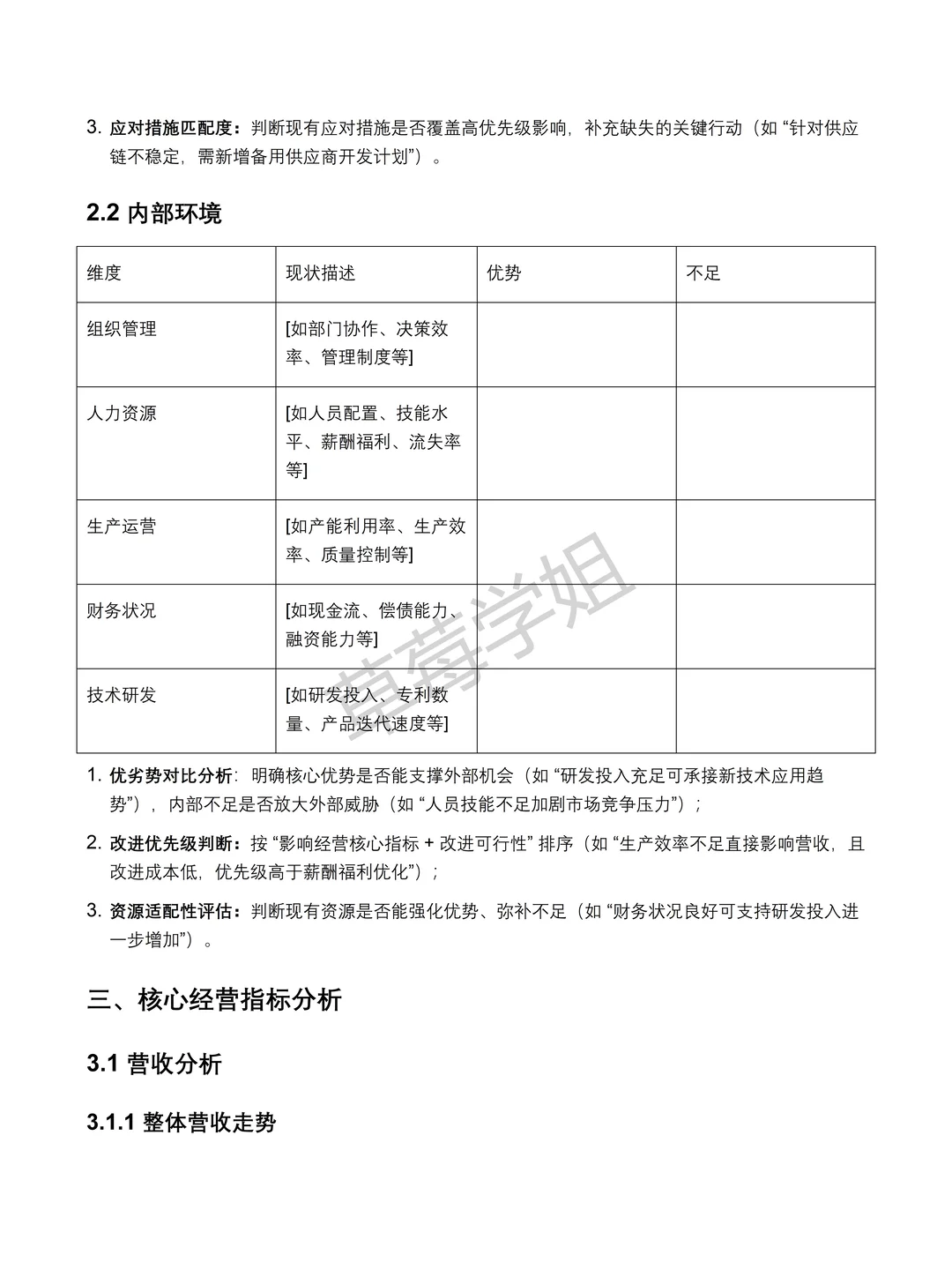 企业经营分析报告模板参考❗❗