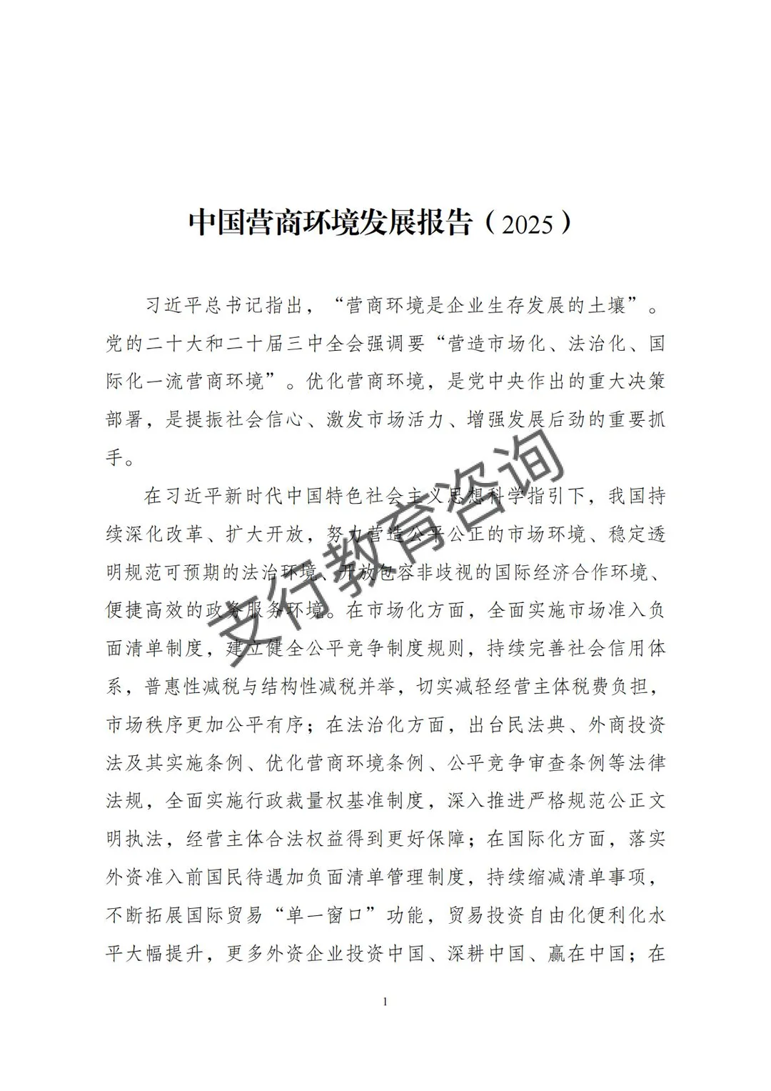 ?2025年中国营商环境发展报告