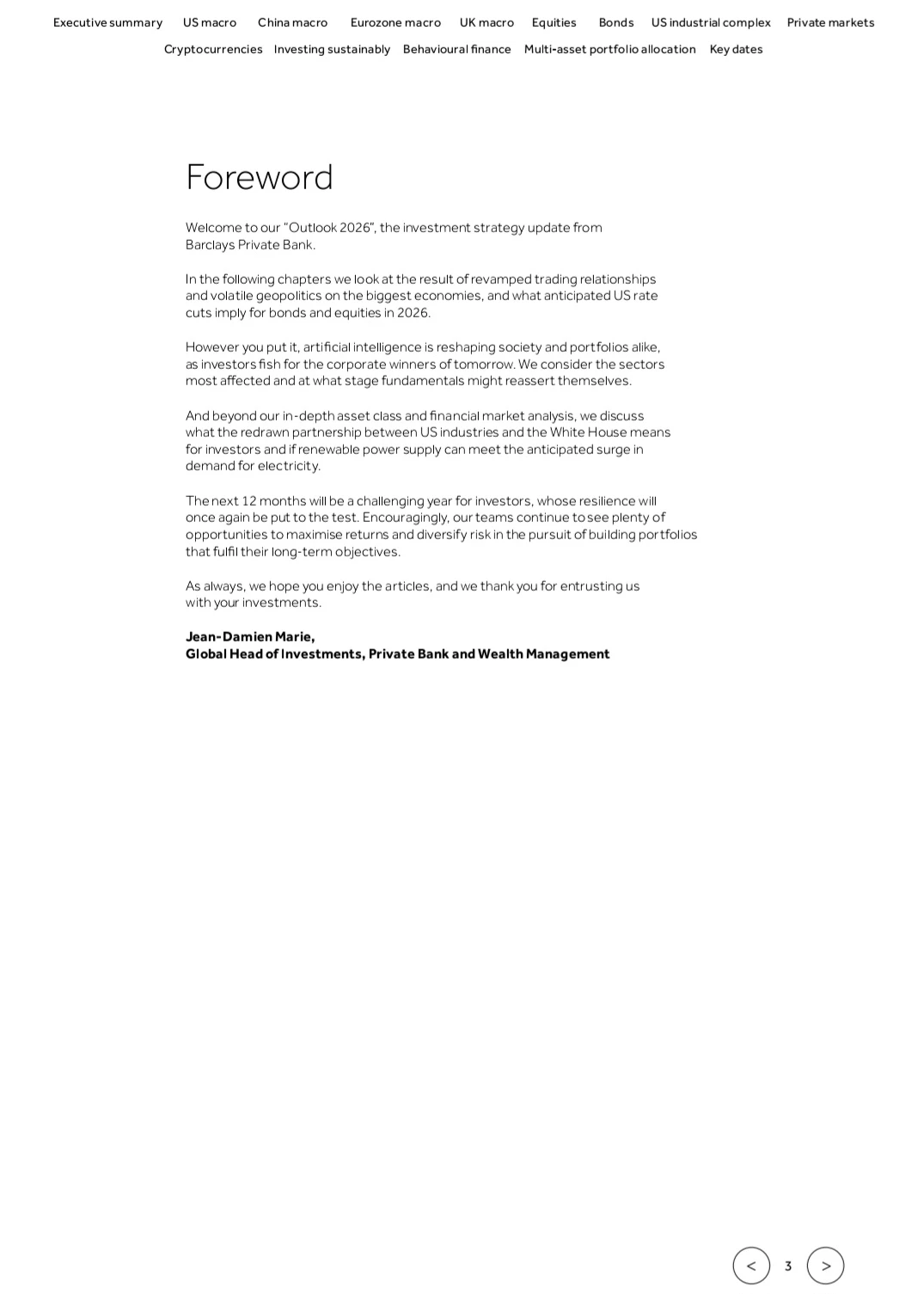 巴克莱Barclays|2026年投资展望