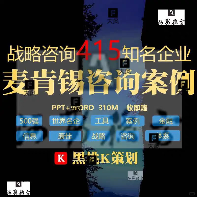 麦肯锡咨询报告案例超全整理?