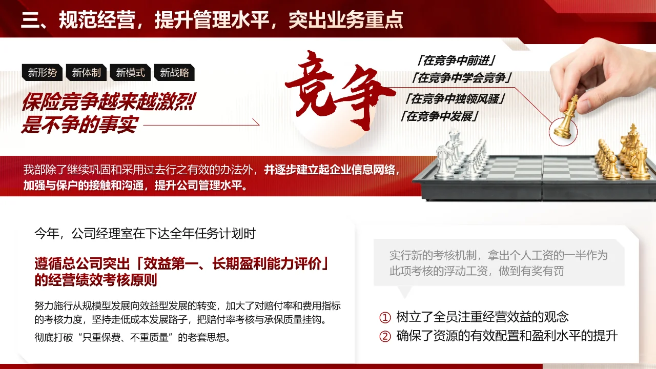 保险公司总结PPT模板