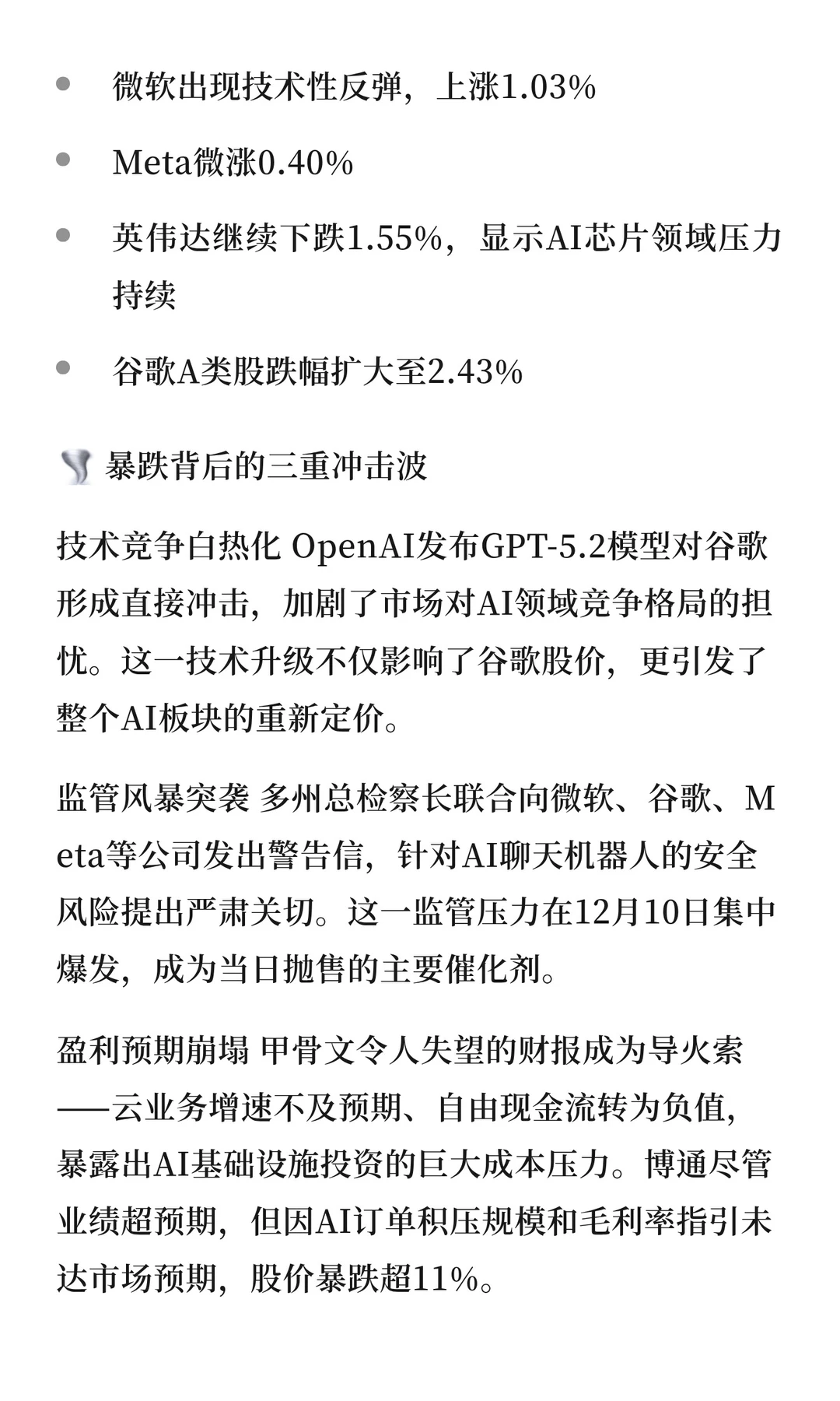 12月AI巨头集体跳水