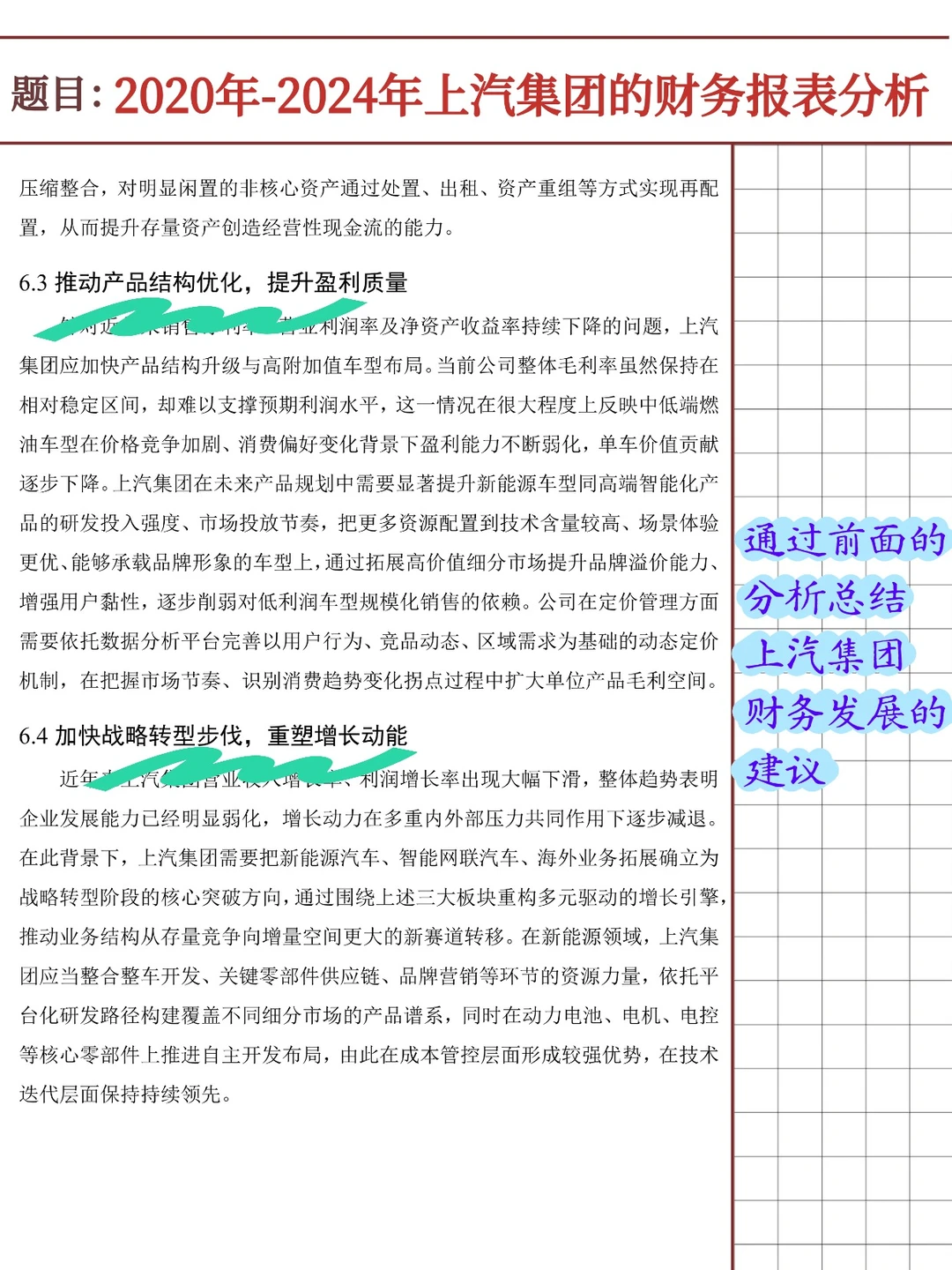 上汽集团财务报表分析报告（2020-2024）