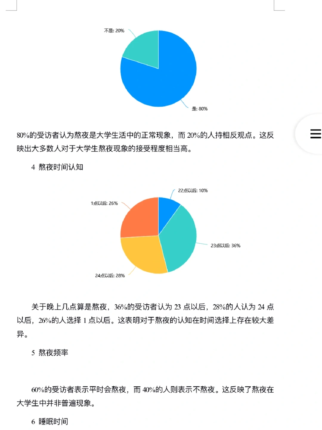 ?5 千字大学生熬夜情况调查?