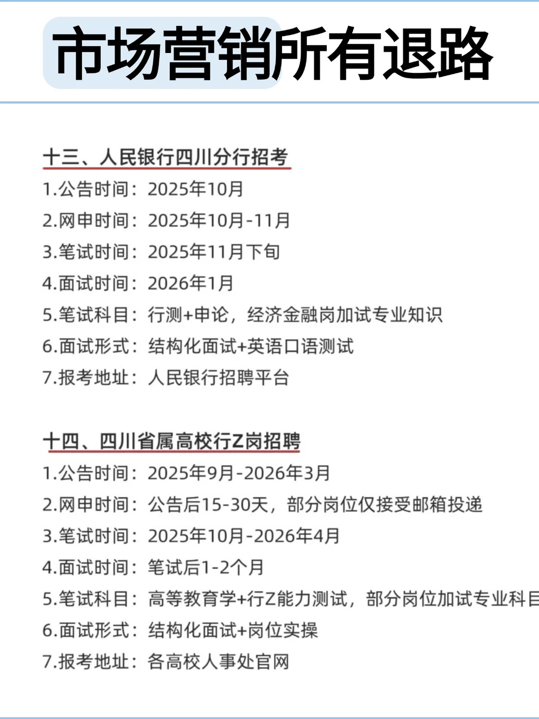 属于市场营销专业所有退路!