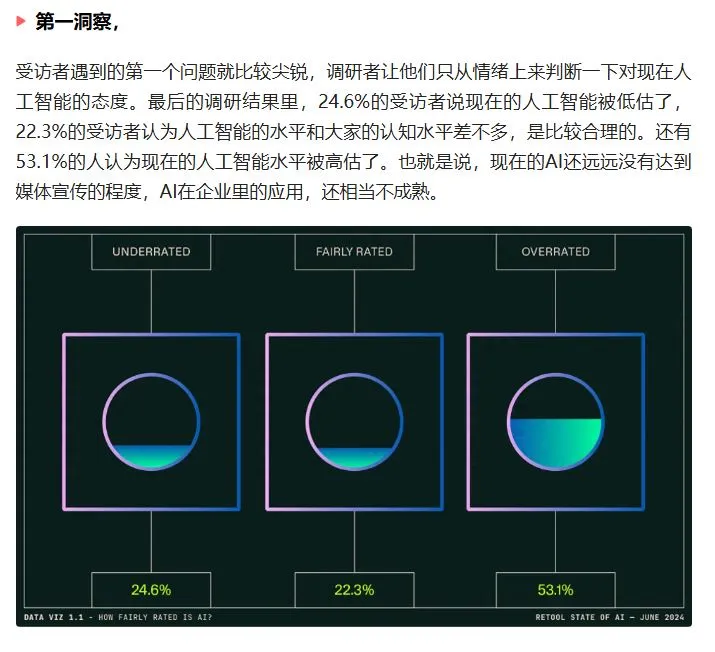 2024人工智能报告洞察50%企业认为AI被高估