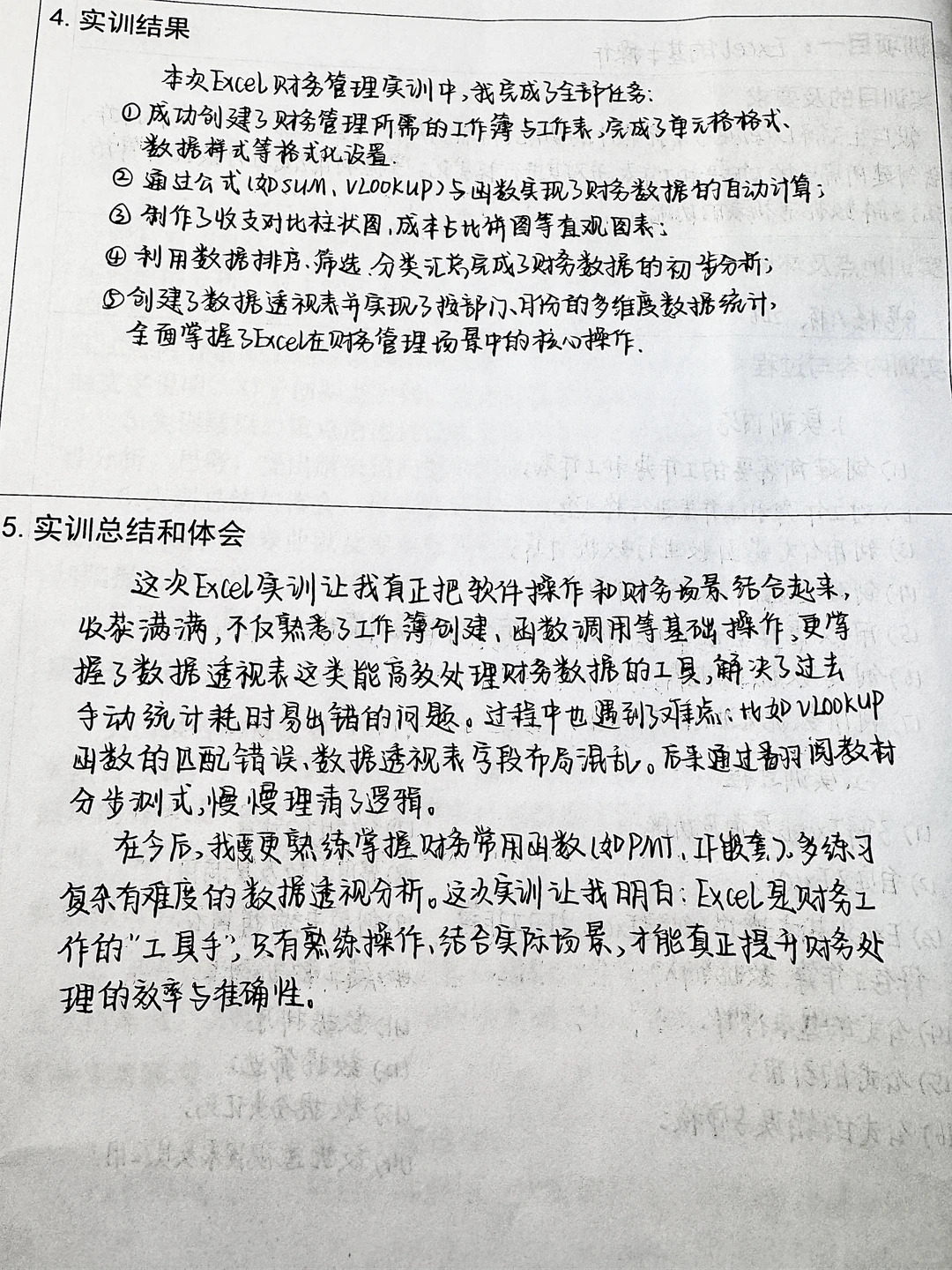 excel在财务管理中的运用（实训报告）