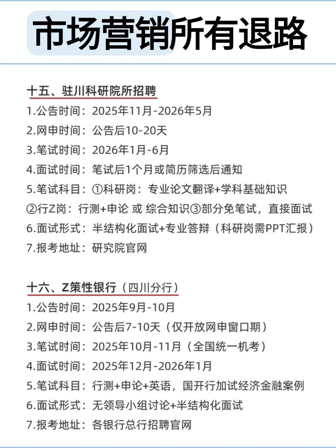 属于市场营销专业所有退路!