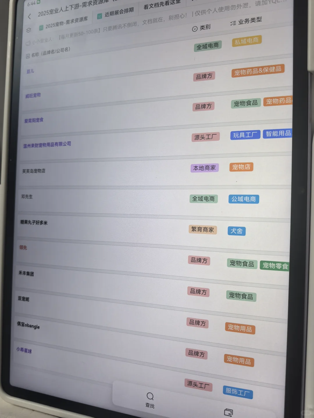 整理 1608 个 宠物行业资源?