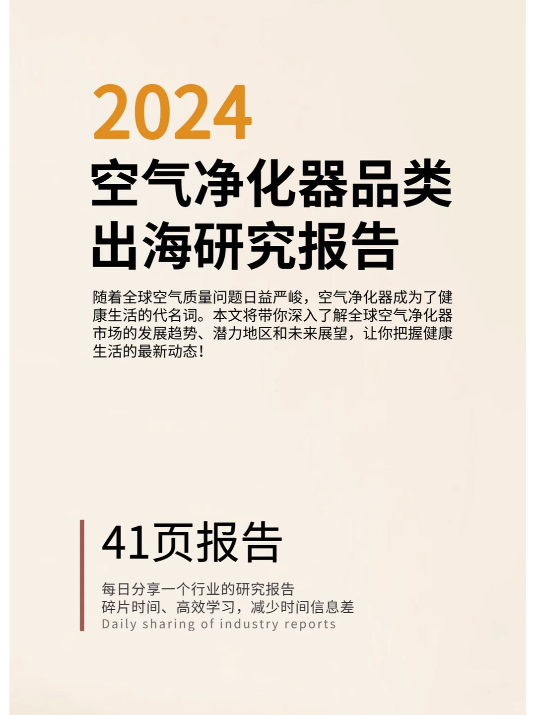 2024空气净化器品类出海研究报告