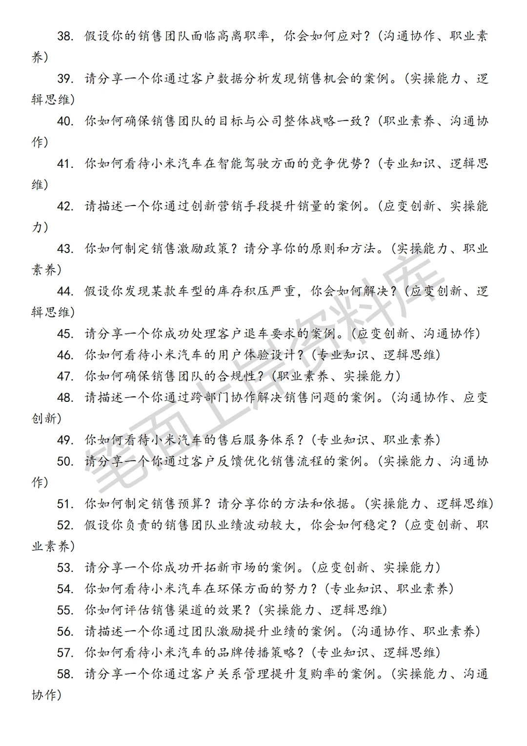 汽车小米汽车销售主管